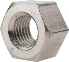 Value Collection - 1-8 UNC Stainless Steel Right Hand Heavy Hex Nut - 1-5/8" Across Flats, 63/64" High, Uncoated - Exact Industrial Supply
