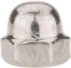 Value Collection - #6-32 UNC, 5/16" Width Across Flats, Uncoated, Stainless Steel Acorn Nut - 1/4" Overall Height, Grade 18-8 - Exact Industrial Supply