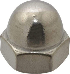 Value Collection - 3/8-16" UNC, 5/8" Width Across Flats, Uncoated, Stainless Steel Acorn Nut - 27/64" Overall Height, Grade 18-8 - Exact Industrial Supply