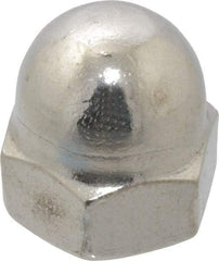 Value Collection - 1/2-13" UNC, 3/4" Width Across Flats, Uncoated, Stainless Steel Acorn Nut - 9/16" Overall Height, Grade 18-8 - Exact Industrial Supply