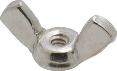 Value Collection - #6-32 UNC, Stainless Steel Standard Wing Nut - Grade 18-8, 0.72" Wing Span, 0.41" Wing Span - Exact Industrial Supply