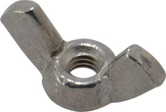 Value Collection - #8-32 UNC, Stainless Steel Standard Wing Nut - Grade 18-8, 0.72" Wing Span, 0.47" Wing Span - Exact Industrial Supply