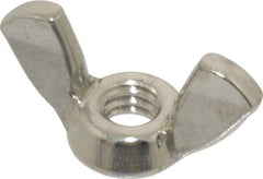 Value Collection - 1/4-20 UNC, Stainless Steel Standard Wing Nut - Grade 18-8, 1.1" Wing Span, 0.57" Wing Span - Exact Industrial Supply