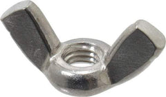 Value Collection - #10-32 UNF, Stainless Steel Standard Wing Nut - Grade 18-8, 0.91" Wing Span, 0.47" Wing Span - Exact Industrial Supply