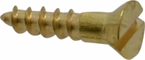 Value Collection - #4, 1/2" OAL, Slotted Drive, Flat Head Wood Screw - Exact Industrial Supply