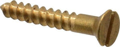 Value Collection - #4, 3/4" OAL, Slotted Drive, Flat Head Wood Screw - ASME B18.6.1, Brass - Exact Industrial Supply