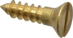 Value Collection - #10, 3/4" OAL, Slotted Drive, Flat Head Wood Screw - ASME B18.6.1, Brass - Exact Industrial Supply