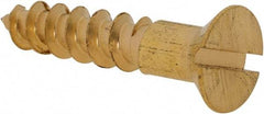 Value Collection - #10, 1" OAL, Slotted Drive, Flat Head Wood Screw - ASME B18.6.1, Brass - Exact Industrial Supply