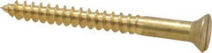Value Collection - #10, 2" OAL, Slotted Drive, Flat Head Wood Screw - ASME B18.6.1, Brass - Exact Industrial Supply