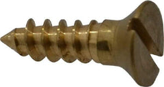 Value Collection - #12, 3/4" OAL, Slotted Drive, Flat Head Wood Screw - ASME B18.6.1, Brass - Exact Industrial Supply