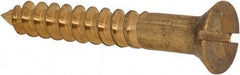 Value Collection - #12, 1-1/2" OAL, Slotted Drive, Flat Head Wood Screw - ASME B18.6.1, Brass - Exact Industrial Supply