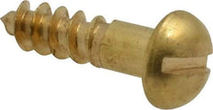 Value Collection - #10, 3/4" Length Under Head, Slotted Drive, Round Head Wood Screw - ASME B18.6.1, Brass - Exact Industrial Supply