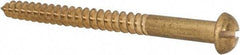 Value Collection - #14, 3" Length Under Head, Slotted Drive, Round Head Wood Screw - ASME B18.6.1, Brass - Exact Industrial Supply