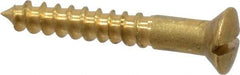 Value Collection - #4, 3/4" Length Under Head, Slotted Drive, Oval Head Wood Screw - ASME B18.6.1, Brass - Exact Industrial Supply