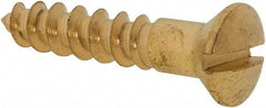 Value Collection - #10, 1" Length Under Head, Slotted Drive, Oval Head Wood Screw - ASME B18.6.1, Brass - Exact Industrial Supply