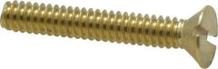 Value Collection - #10-24 UNC, 1-1/4" OAL Slotted Drive Machine Screw - Flat Head, Brass, Without Washer - Exact Industrial Supply