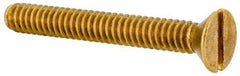 Value Collection - #10-24 UNC, 1-1/2" OAL Slotted Drive Machine Screw - Flat Head, Brass, Without Washer - Exact Industrial Supply