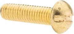 Value Collection - #10-24 UNC, 3/4" Length Under Head Slotted Drive Machine Screw - Round Head, Brass, Without Washer - Exact Industrial Supply