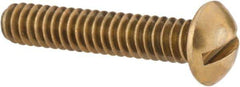 Value Collection - #10-24 UNC, 1" Length Under Head Slotted Drive Machine Screw - Round Head, Brass, Without Washer - Exact Industrial Supply