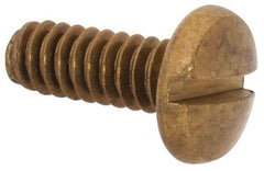 Value Collection - #10-24 UNC, 1/2" Length Under Head Slotted Drive Machine Screw - Binding Head, Brass, Uncoated, Without Washer - Exact Industrial Supply