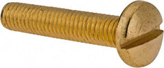 Value Collection - #10-32 UNF, 1" Length Under Head Slotted Drive Machine Screw - Binding Head, Brass, Uncoated, Without Washer - Exact Industrial Supply