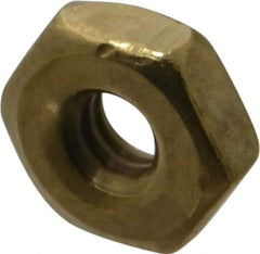 Value Collection - #6-32 UNC Brass Right Hand Machine Screw Hex Nut - 5/16" Across Flats, 7/64" High, Uncoated - Exact Industrial Supply