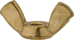 Value Collection - #10-24 UNC, Brass Standard Wing Nut - 0.91" Wing Span, 0.47" Wing Span - Exact Industrial Supply