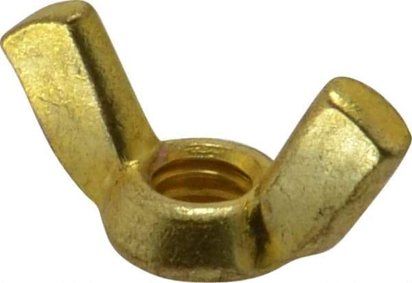 Value Collection - 5/16-18 UNC, Brass Standard Wing Nut - 1-1/4" Wing Span, 0.66" Wing Span - Exact Industrial Supply