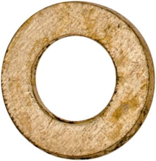 Value Collection - #2 Screw, Brass Standard Flat Washer - 0.099" ID x 3/16" OD, 0.02" Thick, Plain Finish - Exact Industrial Supply
