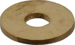 Value Collection - #4 Screw, Brass Standard Flat Washer - 0.12" ID x 1/4" OD, 0.025" Thick, Plain Finish - Exact Industrial Supply
