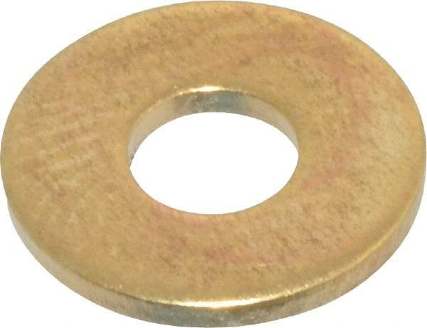 Value Collection - #8 Screw, Brass Standard Flat Washer - 0.172" ID x 7/16" OD, 0.036" Thick, Plain Finish - Exact Industrial Supply