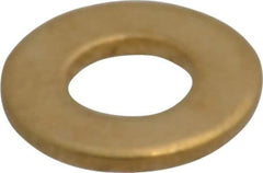 Value Collection - #10 Screw, Brass Standard Flat Washer - 0.2" ID x 7/16" OD, 0.036" Thick, Plain Finish - Exact Industrial Supply