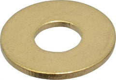 Value Collection - #10 Screw, Brass Standard Flat Washer - 0.2" ID x 1/2" OD, 0.04" Thick, Plain Finish - Exact Industrial Supply