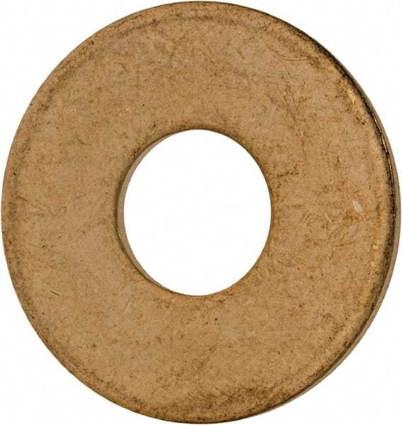 Value Collection - #14 Screw, Brass Standard Flat Washer - 0.26" ID x 11/16" OD, 0.051" Thick, Plain Finish - Exact Industrial Supply