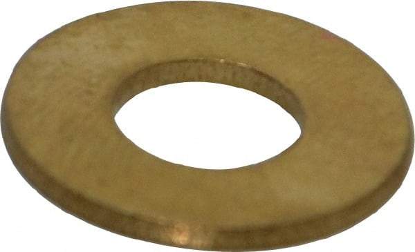 Value Collection - #20 Screw, Brass Standard Flat Washer - 0.334" ID x 3/4" OD, 0.056" Thick, Plain Finish - Exact Industrial Supply