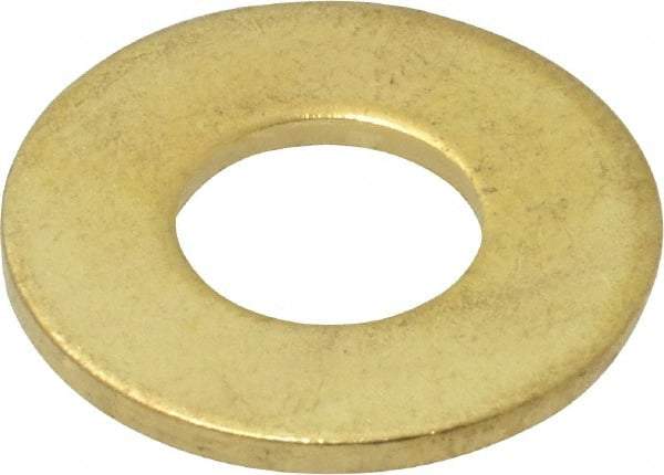 Value Collection - #24 Screw, Brass Standard Flat Washer - 0.386" ID x 7/8" OD, 0.057" Thick, Plain Finish - Exact Industrial Supply