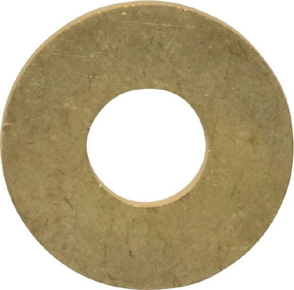 Value Collection - #24 Screw, Brass Standard Flat Washer - 0.386" ID x 1" OD, 0.074" Thick, Plain Finish - Exact Industrial Supply