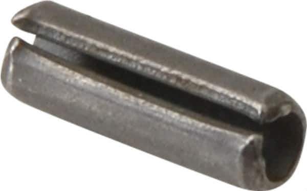 Made in USA - 5/64" Diam x 1/4" Long Slotted Spring Pin - Grade 420 Stainless Steel, Bright Finish - Exact Industrial Supply