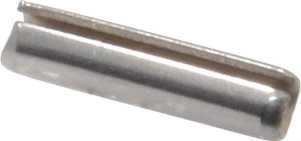 Made in USA - 3/32" Diam x 3/8" Long Slotted Spring Pin - Grade 420 Stainless Steel, Bright Finish - Exact Industrial Supply