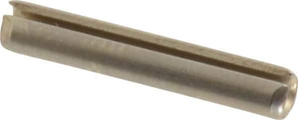 Made in USA - 3/32" Diam x 9/16" Long Slotted Spring Pin - Grade 420 Stainless Steel, Bright Finish - Exact Industrial Supply