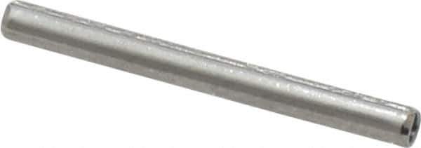 Made in USA - 3/32" Diam x 1" Long Slotted Spring Pin - Grade 420 Stainless Steel, Bright Finish - Exact Industrial Supply