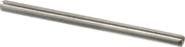 Made in USA - 3/32" Diam x 1-1/2" Long Slotted Spring Pin - Grade 420 Stainless Steel, Bright Finish - Exact Industrial Supply