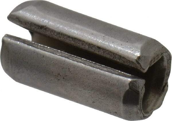 Made in USA - 1/8" Diam x 1/4" Long Slotted Spring Pin - Grade 420 Stainless Steel, Bright Finish - Exact Industrial Supply