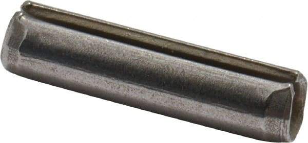 Made in USA - 1/8" Diam x 1/2" Long Slotted Spring Pin - Grade 420 Stainless Steel, Bright Finish - Exact Industrial Supply