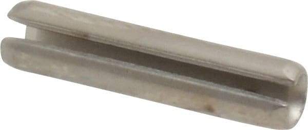 Made in USA - 1/8" Diam x 9/16" Long Slotted Spring Pin - Grade 420 Stainless Steel, Bright Finish - Exact Industrial Supply