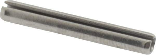 Made in USA - 1/8" Diam x 7/8" Long Slotted Spring Pin - Grade 420 Stainless Steel, Bright Finish - Exact Industrial Supply