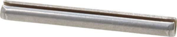 Made in USA - 1/8" Diam x 1-1/8" Long Slotted Spring Pin - Grade 420 Stainless Steel, Bright Finish - Exact Industrial Supply