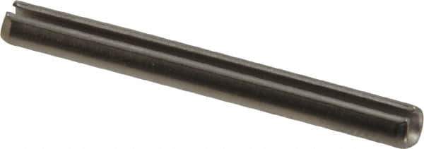Made in USA - 1/8" Diam x 1-1/4" Long Slotted Spring Pin - Grade 420 Stainless Steel, Bright Finish - Exact Industrial Supply