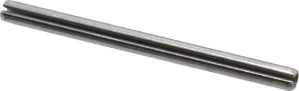 Made in USA - 1/8" Diam x 1-3/4" Long Slotted Spring Pin - Grade 420 Stainless Steel, Bright Finish - Exact Industrial Supply