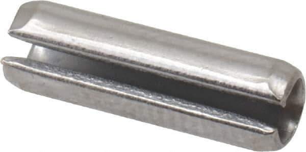 Made in USA - 5/32" Diam x 1/2" Long Slotted Spring Pin - Grade 420 Stainless Steel, Bright Finish - Exact Industrial Supply